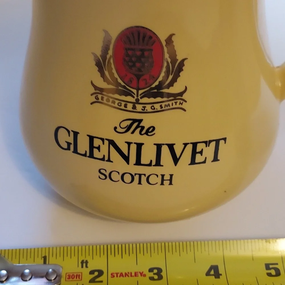 Vintage Glenlivet Scotch Whiskey Pitcher Gold Ceramic Pitcher LIMITED EDITION
